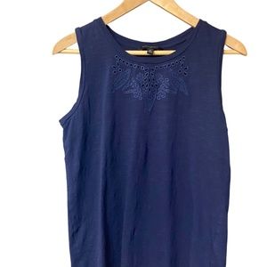 Embroidered Tank Blue . Sz M